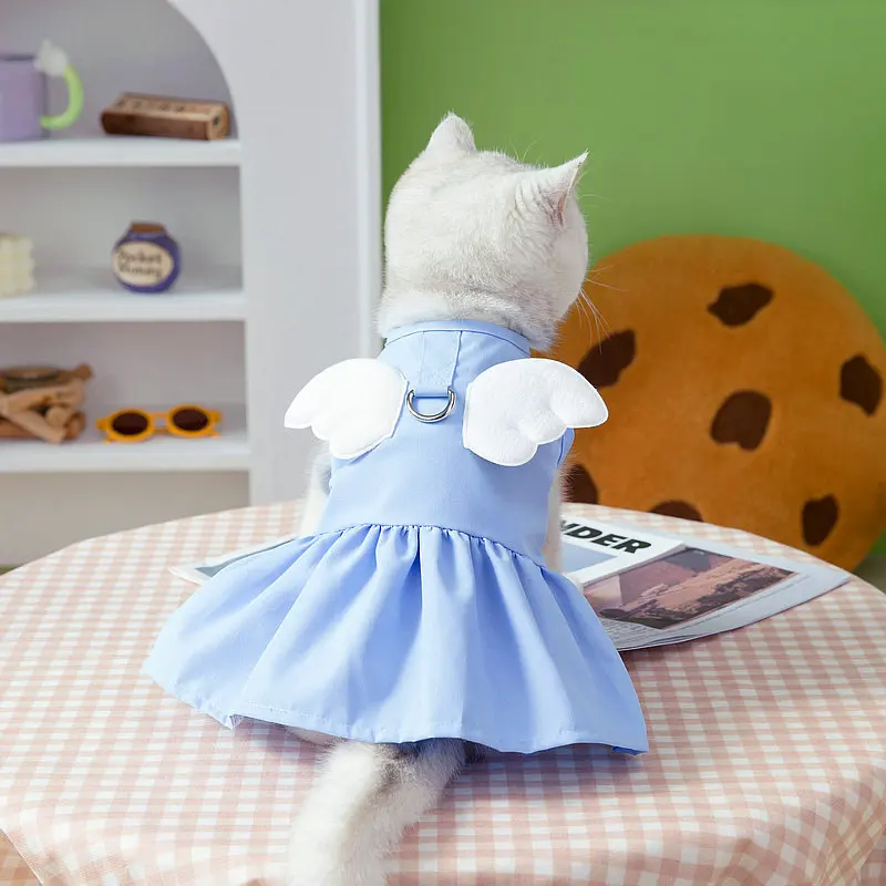 

Cute Style Angel Shape Customized Comfortable Light Breathable Pet Cat Dress