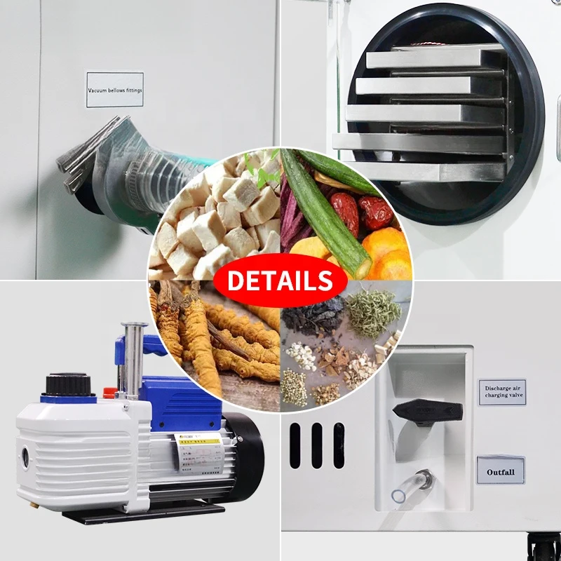 Commercial Vacuum Freeze Dryer Electric Heating Food Processing Intelligent Touch Screen Control High Safety Level