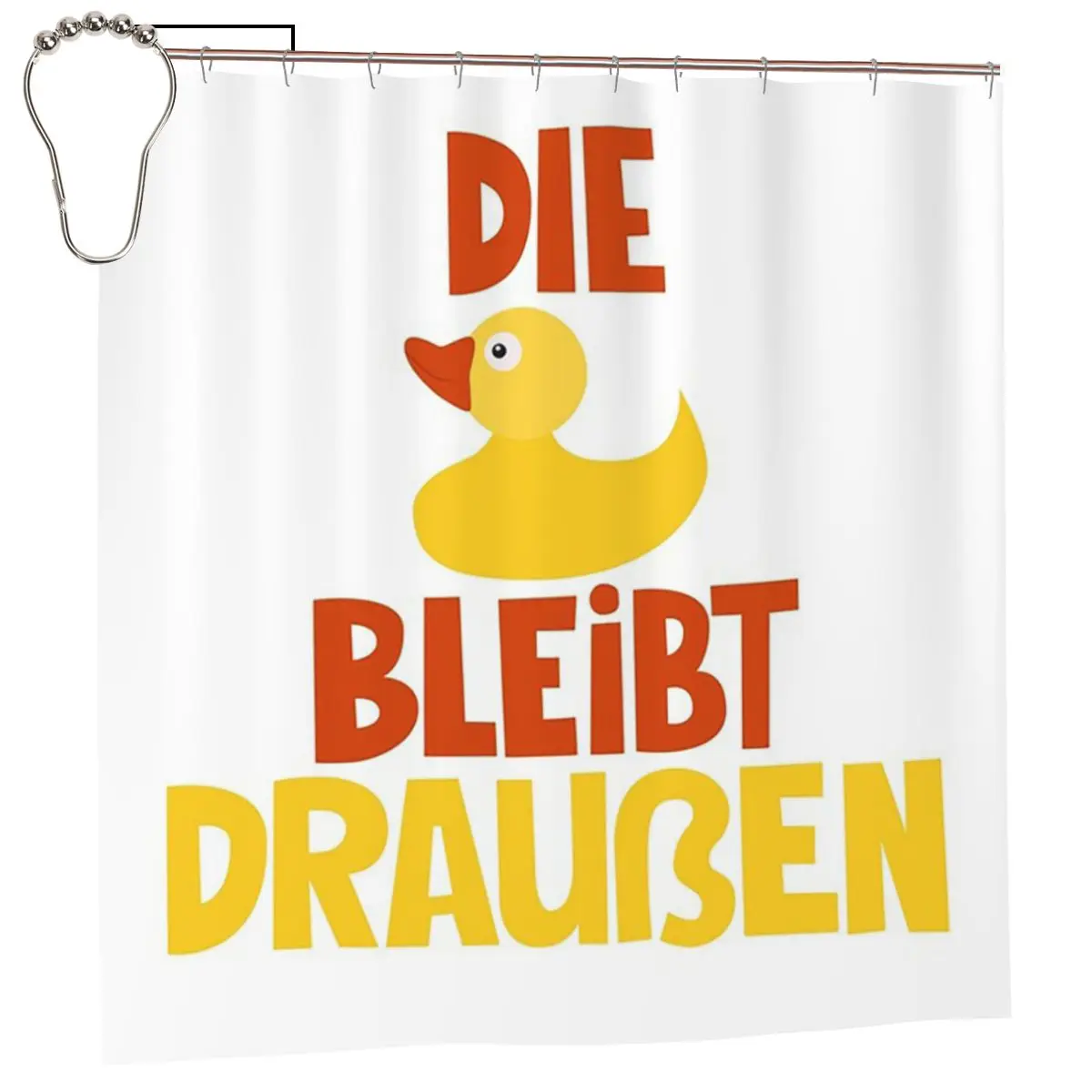 

Занавеска для душа The Duck Stays Outside - Loriot - TV Kult, полиэстеровая, водонепроницаемая, с крючками