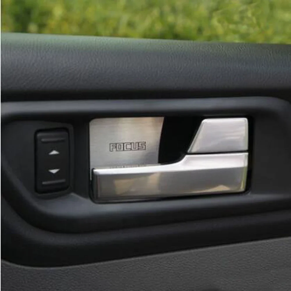 4pcs/set For Ford Focus 2 mk2 2005-2015 Sedan Hatchback Car Accessories Stainless Steel Door Interior Handle Bowl Trim Sticker view 3