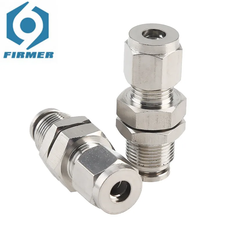 10 Pieces Stainless Steel Ferrule Quick Release Feedthroughs Connectors PK6-6/8-8/10-10/12-12/14-14/16-16 Support Customisation