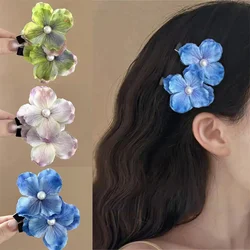 New style of children's cute fabric flower hair clip hair accessories sweet girl hair clip baby headgear women's headgear