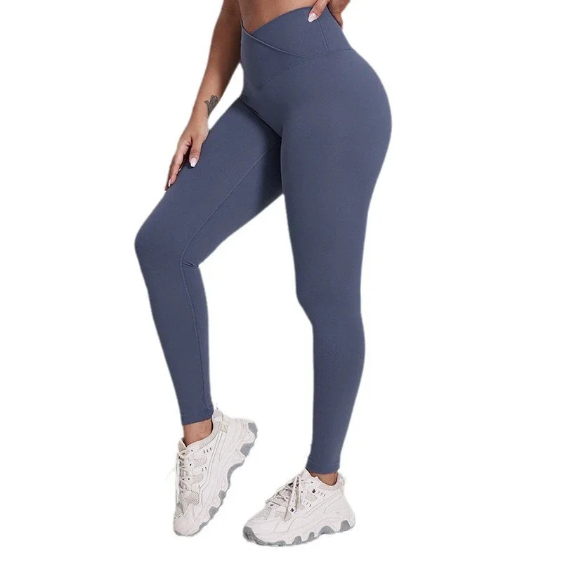 Cross Style Leggings Women Gym Sports Tights High Waist Pants Push Up Fitness Soft Leggings  Women Running Training Trousers