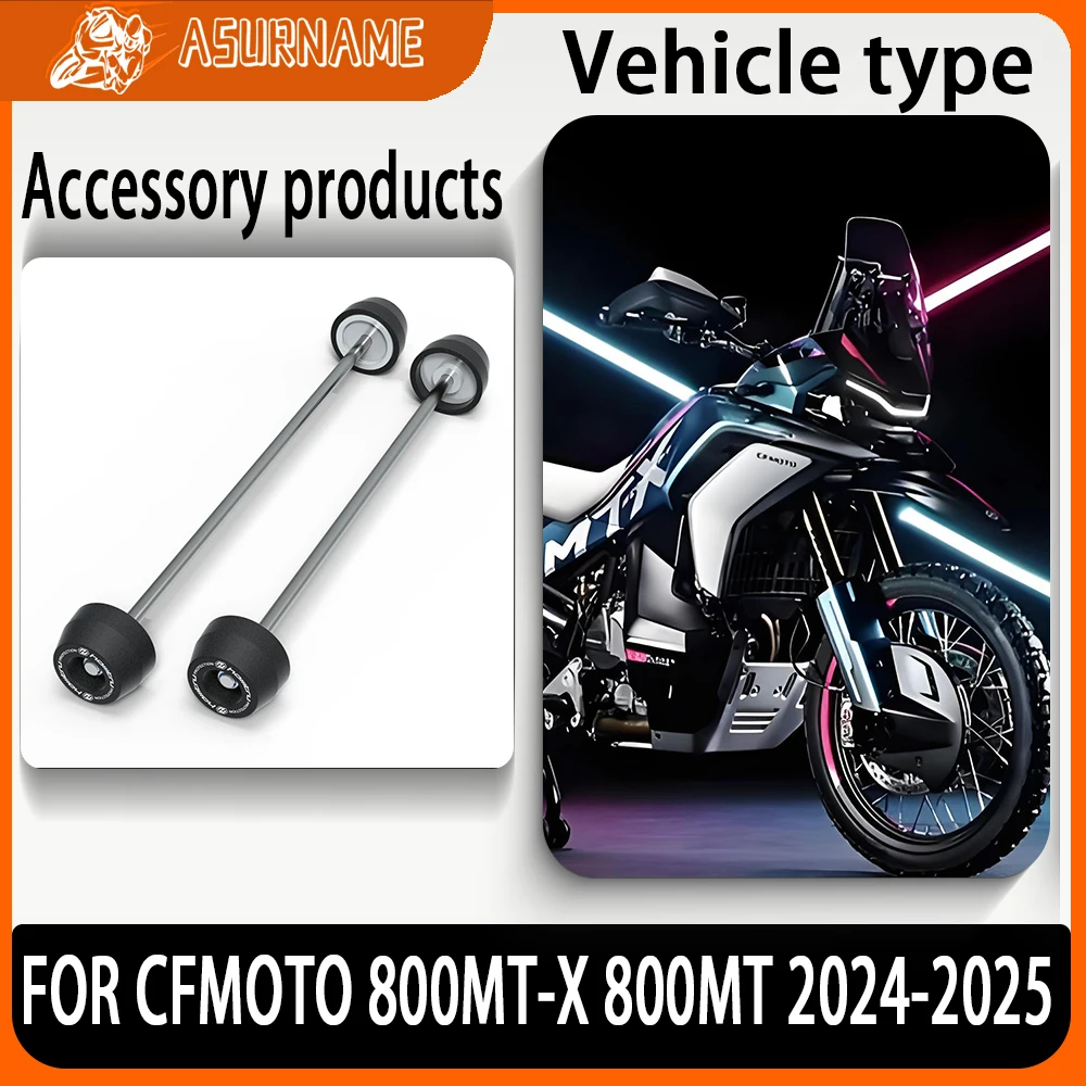 

2025 New FOR CFMOTO 800MT-X 800MTX 800MT X 800MT 800 MT 2024- Motorcycle Front & Rear Axle Fork Crash Sliders Wheel Protection