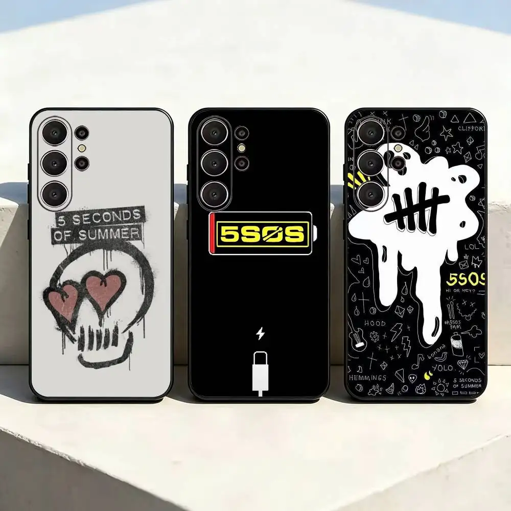5 S-Seconds of -Summers 5SOS  Phone Case For Samsung S26,S24,S21,S22,Plus S23,S30,Ultra,S20,Fe,Black Soft Silicone