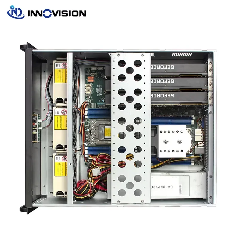 BOLRZO 4U Multi-GPU AI Server Case G4808 Deep Learning Edge Computing Supports 3 GPUs for Industrial Enclave Server Spare Parts