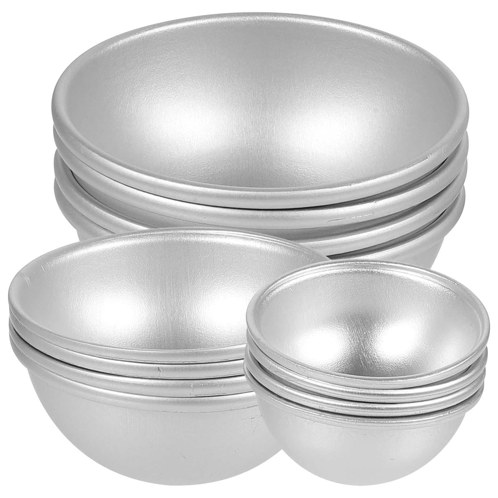 

12 Pcs Bath Salt Mold Aluminum Alloy Hemisphere DIY Cake Craft Making Supplies Semicircle Baking Tool Safe Durability Kids