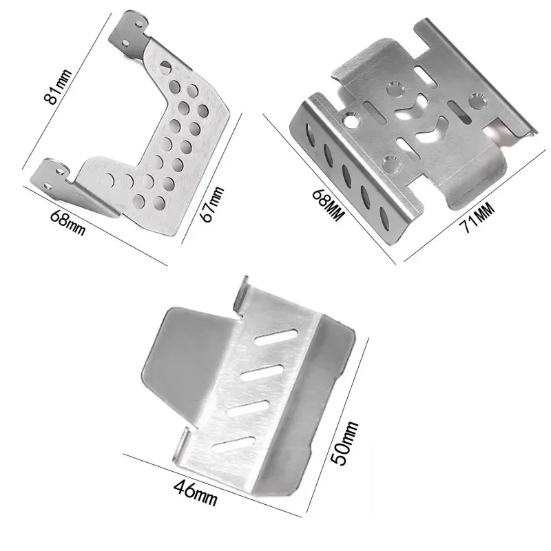 Stainless Steel Underbody Skid Plate / Chassis Armor for MJX Hyper Go 1/8 H8P Ford Mustang RC Car - Protective Upgrade Accessory