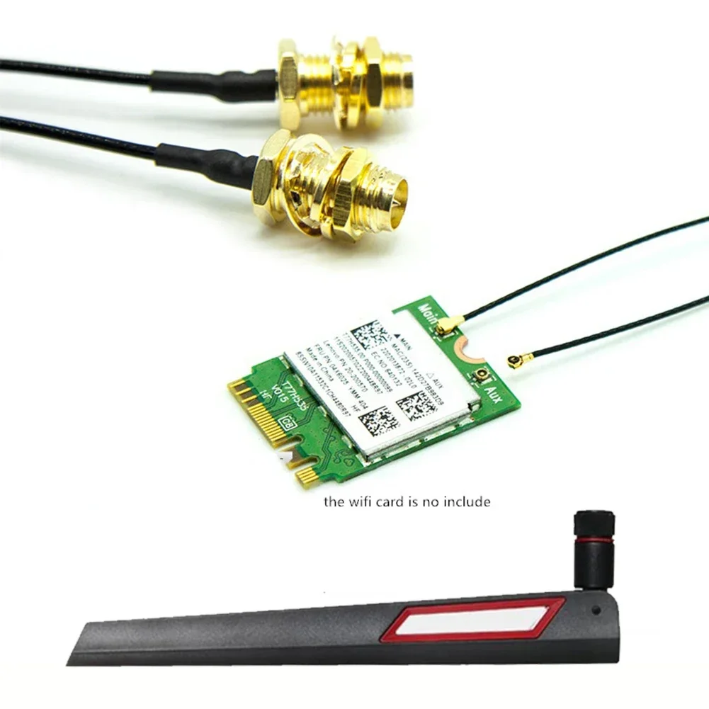 10dbi Wifi Antenne 2 Stuks 9560 Ax201 Connector Dubbele Frequentie Hoge Versterking Pci Pcmcia RP-SMA W/ 2 Ipex4 Lijnen 2.4/5G