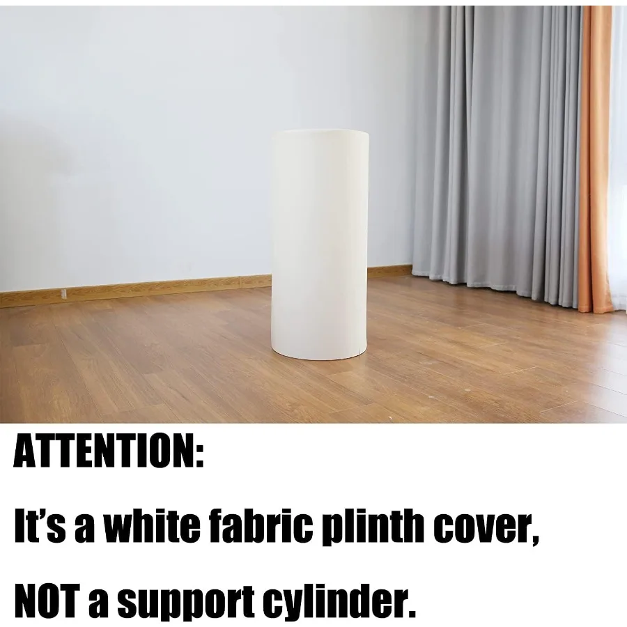 White Cylinder Cover for Baby Birthday Party Newborn Baby Shower Baptism Communion Christening Elastic Plinth Cover Decoration