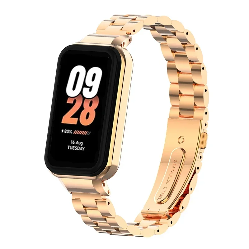 

Strap+Case For Xiaomi Mi Band 8 Active Smart Watch Metal Bracelet For Miband 8 Active Stainless Steel Watch Band Shell Cover