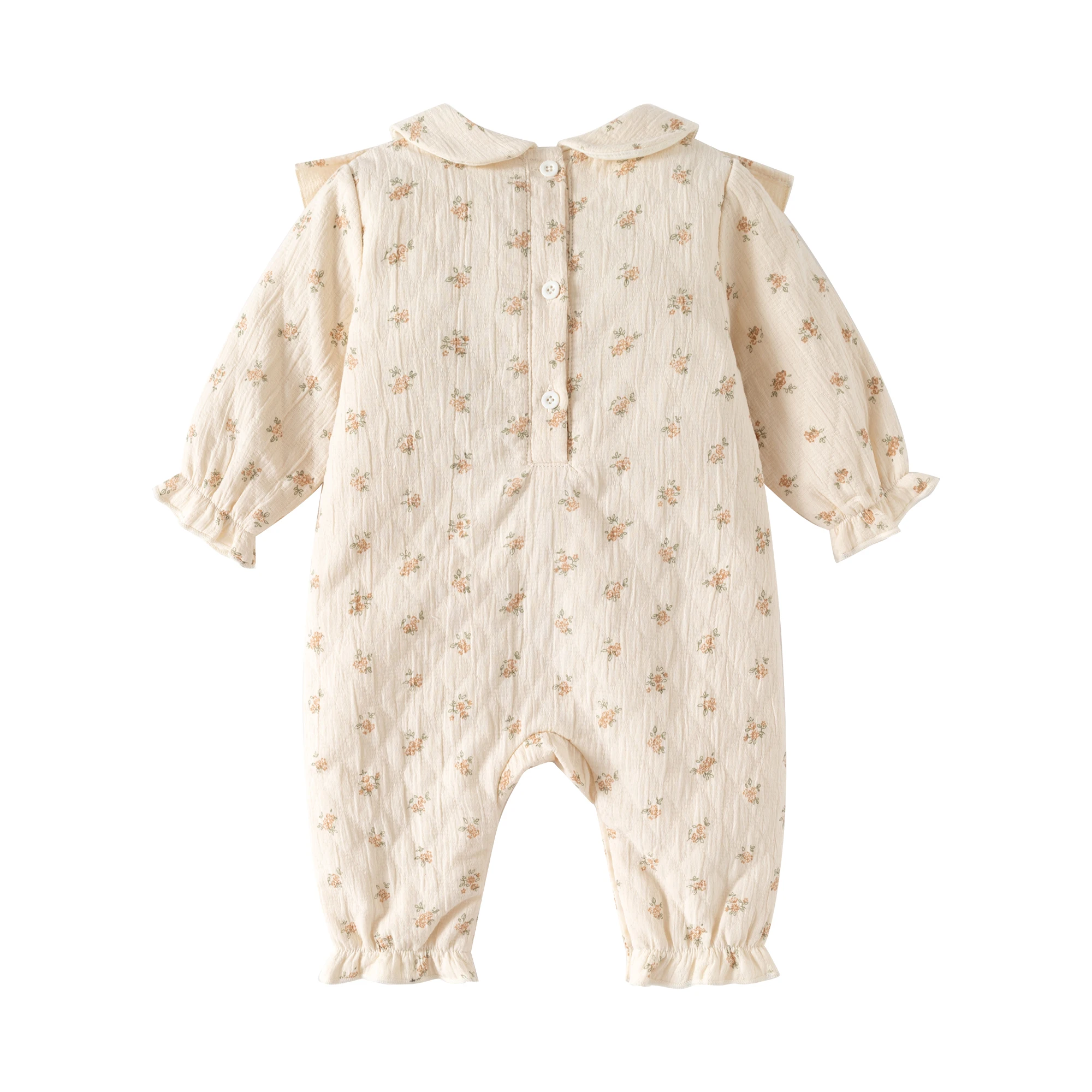 Embroidered Crown Toddler Baby Rompers for Princess Girls Floral Jumpsuits Outdoor Clothes