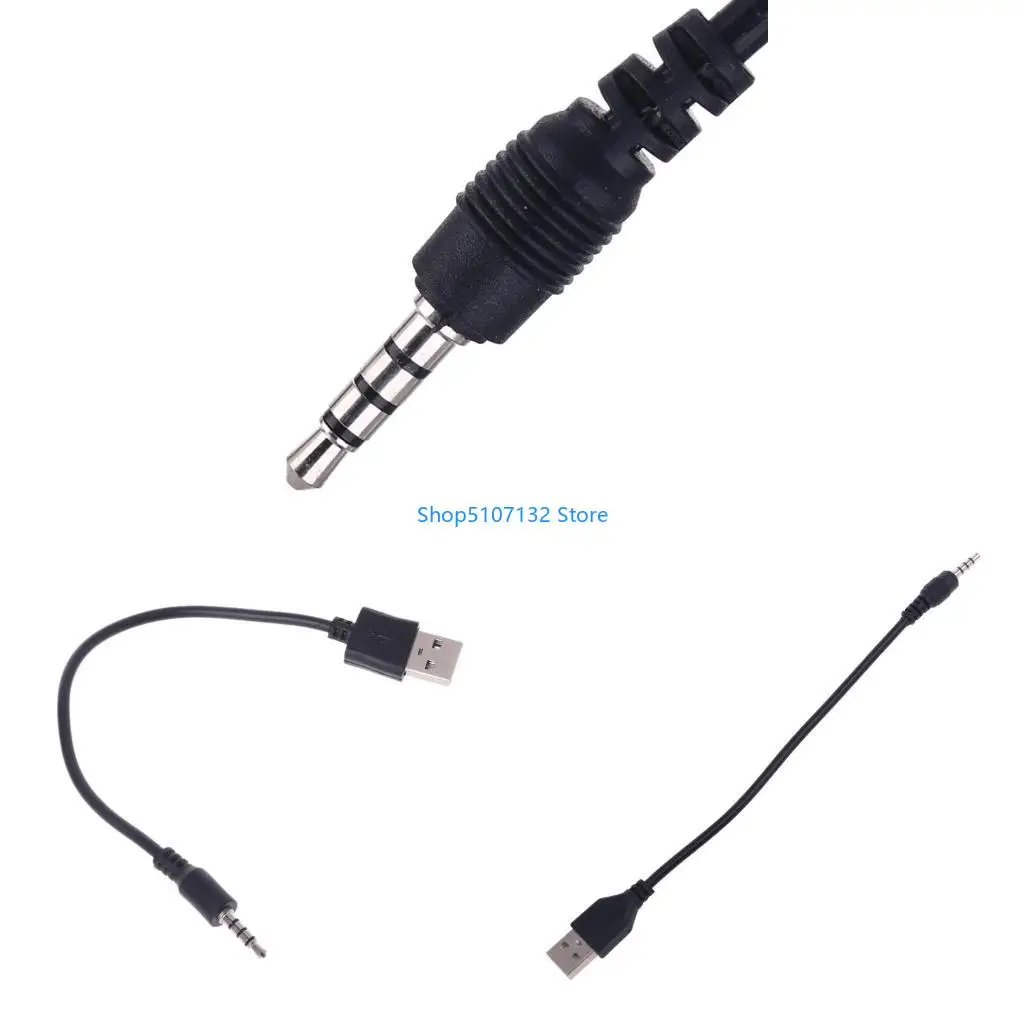 87HD Converter 3.5mm Stereo AUX Cable to USB Male Converter Adapter for Car MP3 Connector Accessories