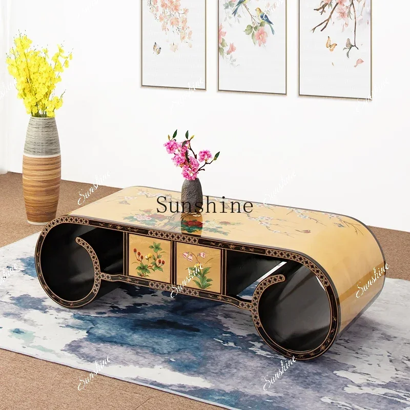 New Chinese luxury solid wood antique volume desk simple Chinese retro living room guqin tableP