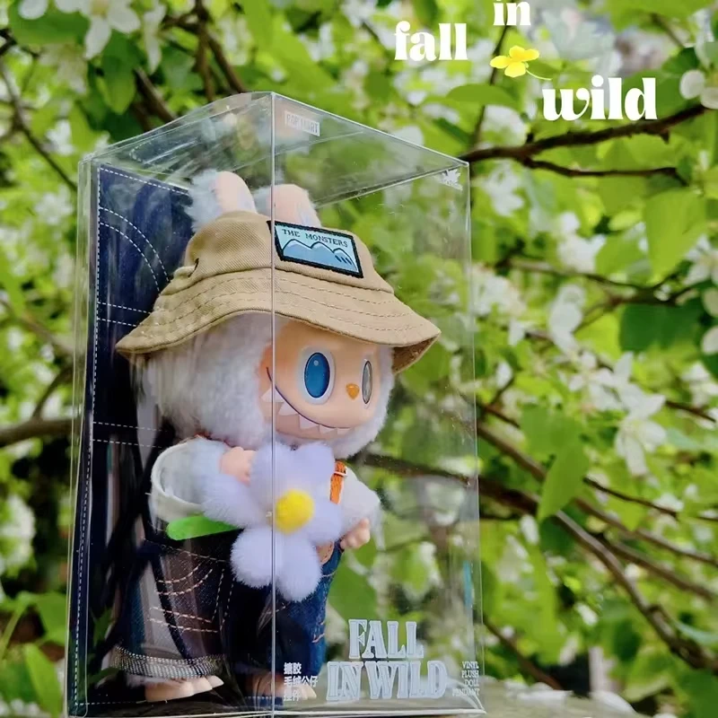 High Quality The Monsters Fall In Wild Spring Wild At Home Plush Vinyl Doll Backpack Pendant Decoration Keychain Denim Labubu image 4