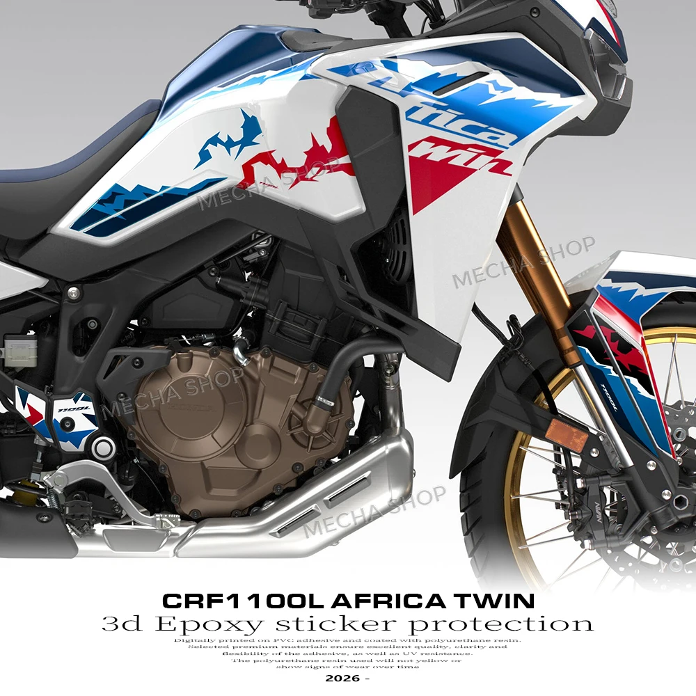 For Africa Twin CRF 1100 L Accessories 3D Resin Sticker Protection Kit Tank Pad Hand Guard Protection Decal