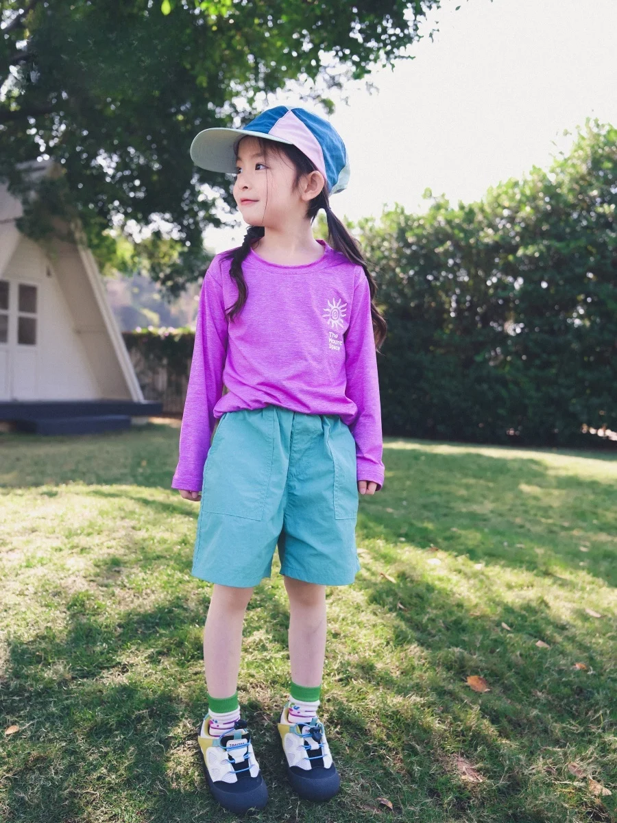 Quick Dry Outdoor Sports Short Pants for Girls Summer New Style Breathable Five-Point Thin Children's Casual Straight Leg Tro...
