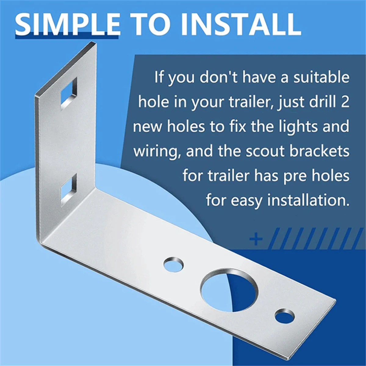 AA98 2 Pcs Trailer Light Brackets L Shape Tail Light Mounting Bracket for Boat Utility Trailer Lights Parts Accessories