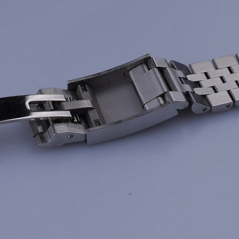 Rolamy 19mm Watchband For Orient Tri Star FAB00009P9 FAB00006B9 FAB0500CC Hollow Curved End Solid Screw Links Jubilee strap