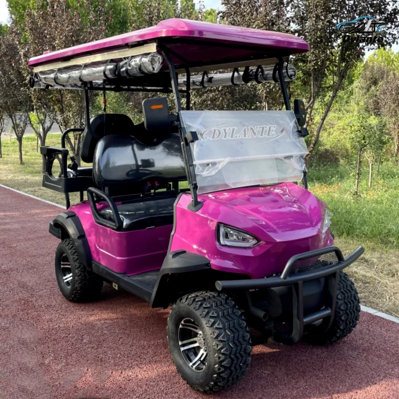 USA Hot Sale Solar Panel Powered Electric Golf Cart Street Legal City Walk-In 4 Seater Off-Road Hunting Car with CE DOT