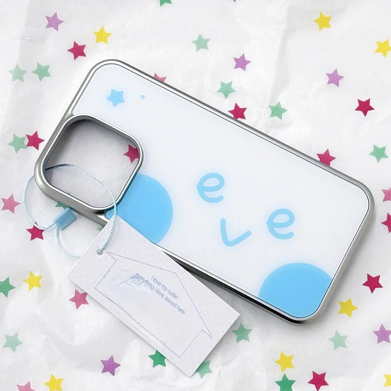 Ins Blue Star Letter Expression Electroplated Drip Glue Phone Case For iPhone 17 Air 16 Pro Max 15 14 Plus 13 12 11 Back Cover - view 4