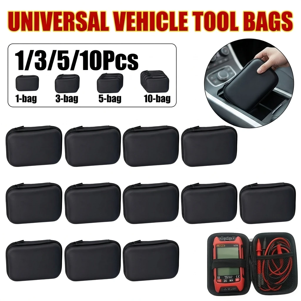 Multifunctional Storage Bag Shockproof Earphone Data Storage Bag EVA Protective Box Multimeter Carrying Bag Zipper Tool Bag