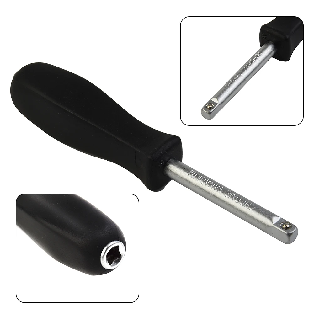 Imagem -02 - Pequeno Rod Quadrado Spinner Holder Chave Soquete Driver Tool Ferramentas Manuais Punho de Conexão Bottom Hole Dual-purpose 6.3 mm 14