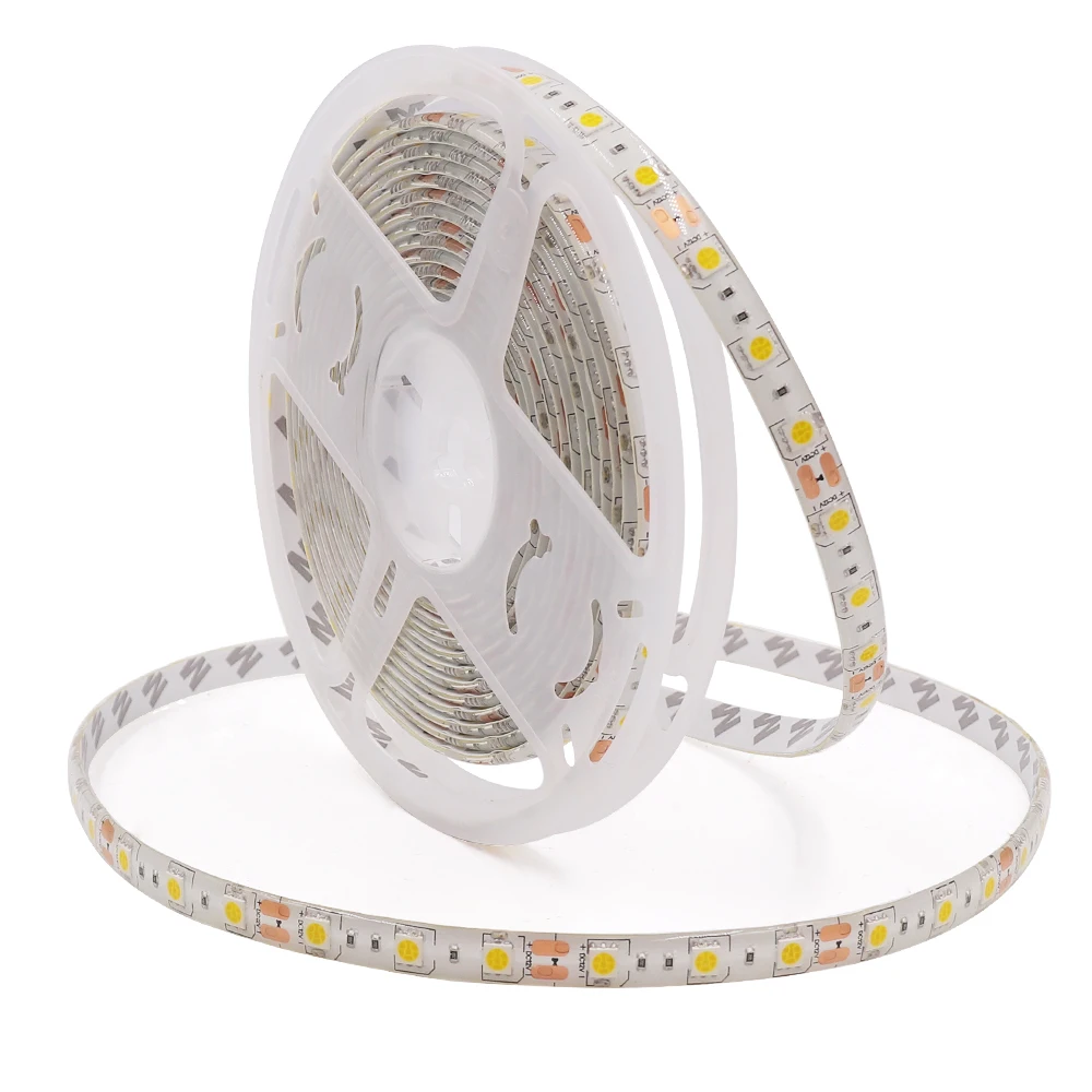 Imagem -02 - Luz Conduzida da Tira Rgb Conduziu a Fita 10m 20m 30m 50m Fita Flexível Lâmpada 60 60leds m Branco Quente Branco Vermelho Verde Azul Dc12v Smd5050 5m