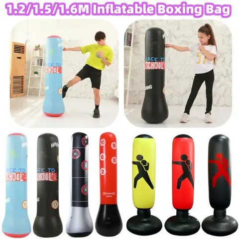 Inflatable Boxing Bag 1.2/1.5/1.6M Child Adult Tumbler Standing Sandbag Fitness Training Boxing Sack PVC Thicken Boxing Pillar
