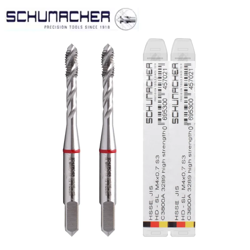 

German Original SCHUMACHER JIS Standard Spiral Pointed Tap Fluted M2 M3 M4 M5 M6 M8 M10 M12 M14 M16 Machine Screw Thread Taps