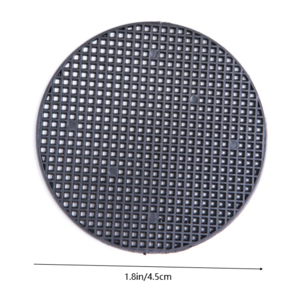 Black Plastic Mesh Saucer for Pots Drainage and Soil Containment Breathable Design 4.5 7.5 10 12 cm 80 or 100 mesh pads