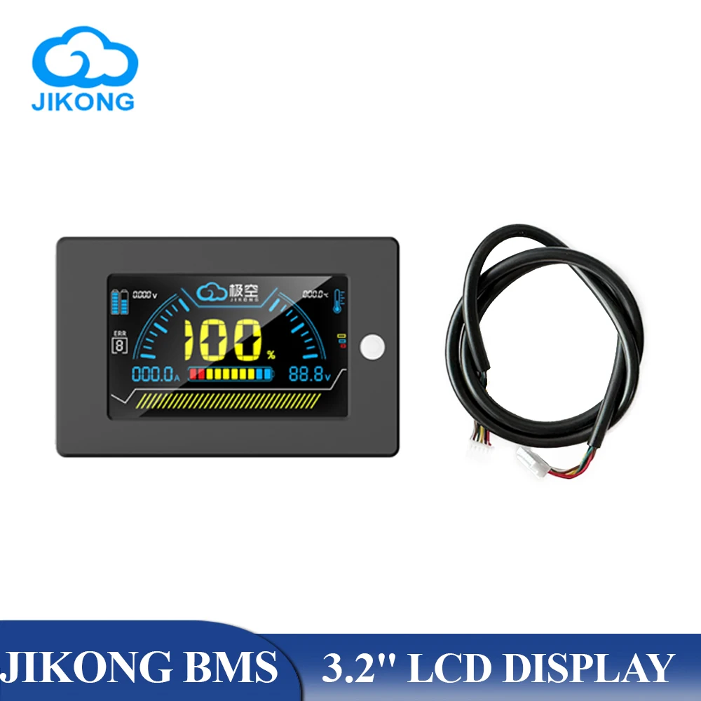 JIKONG BMS 3.2 Inches LCD Screen for JK Smart BMS Accessories Display Voltage Current SOC Temperature Indicator Monitor Display