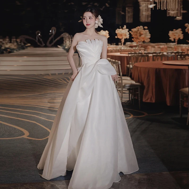 

Bridesmaid Dres Korean Sle Wedding Gowns Materni Dres Large Size Outdoors Gowns Bridal Dres Hotel Indoor