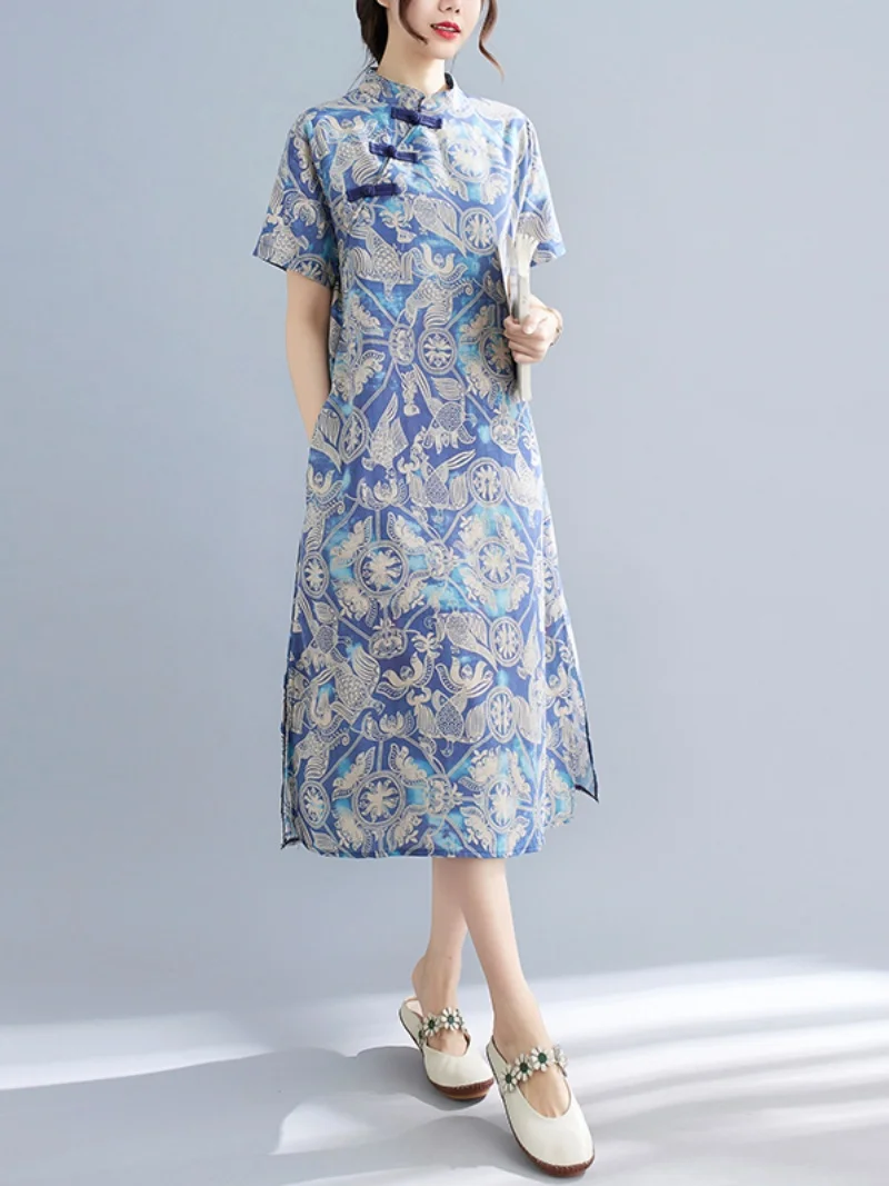 التخسيس حجم كبير المرأة تشيباو الدكتور غطاء البطن العصرية تحديث الصينية التقليدية Sle الصيف وصول جديد Faionable Wo...