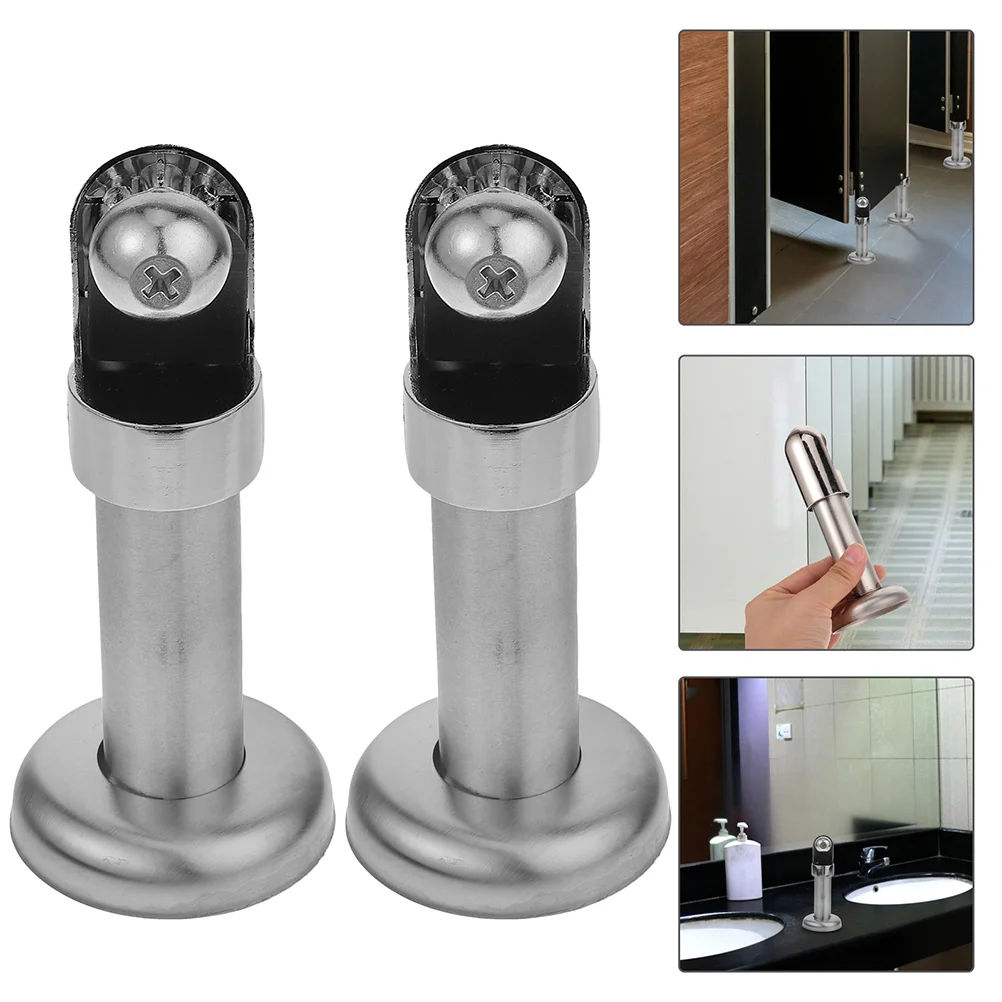 4 Pcs Galvanized Partition Support Feet Toilet Cubicle Fittings Stainless Steel Bracket for