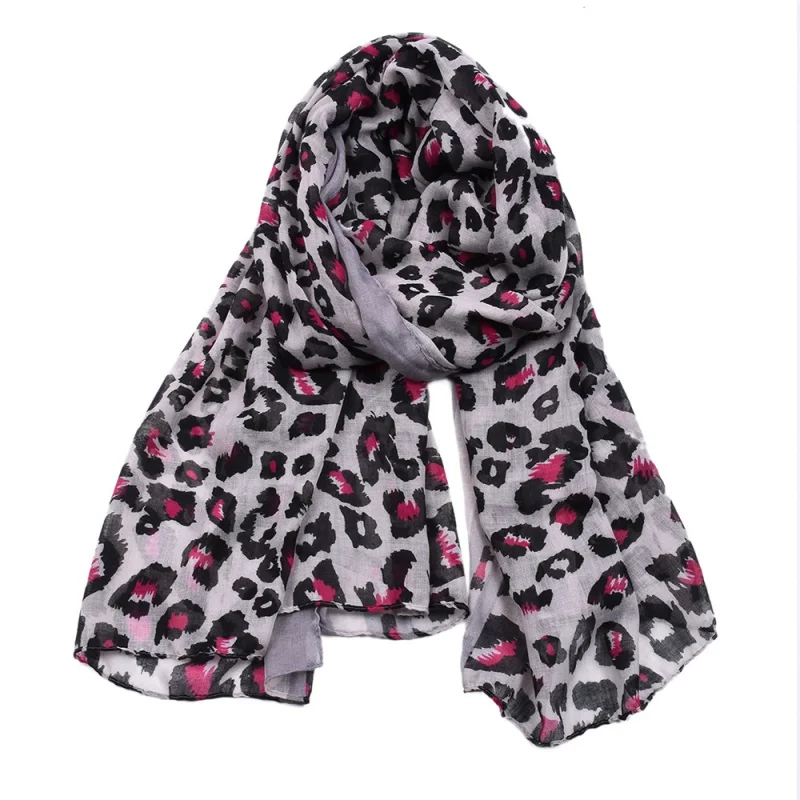 2021 Women\'s Leopard Print Scarf Export Long Sale Voile Women\'s Curling Scarf Wholesale