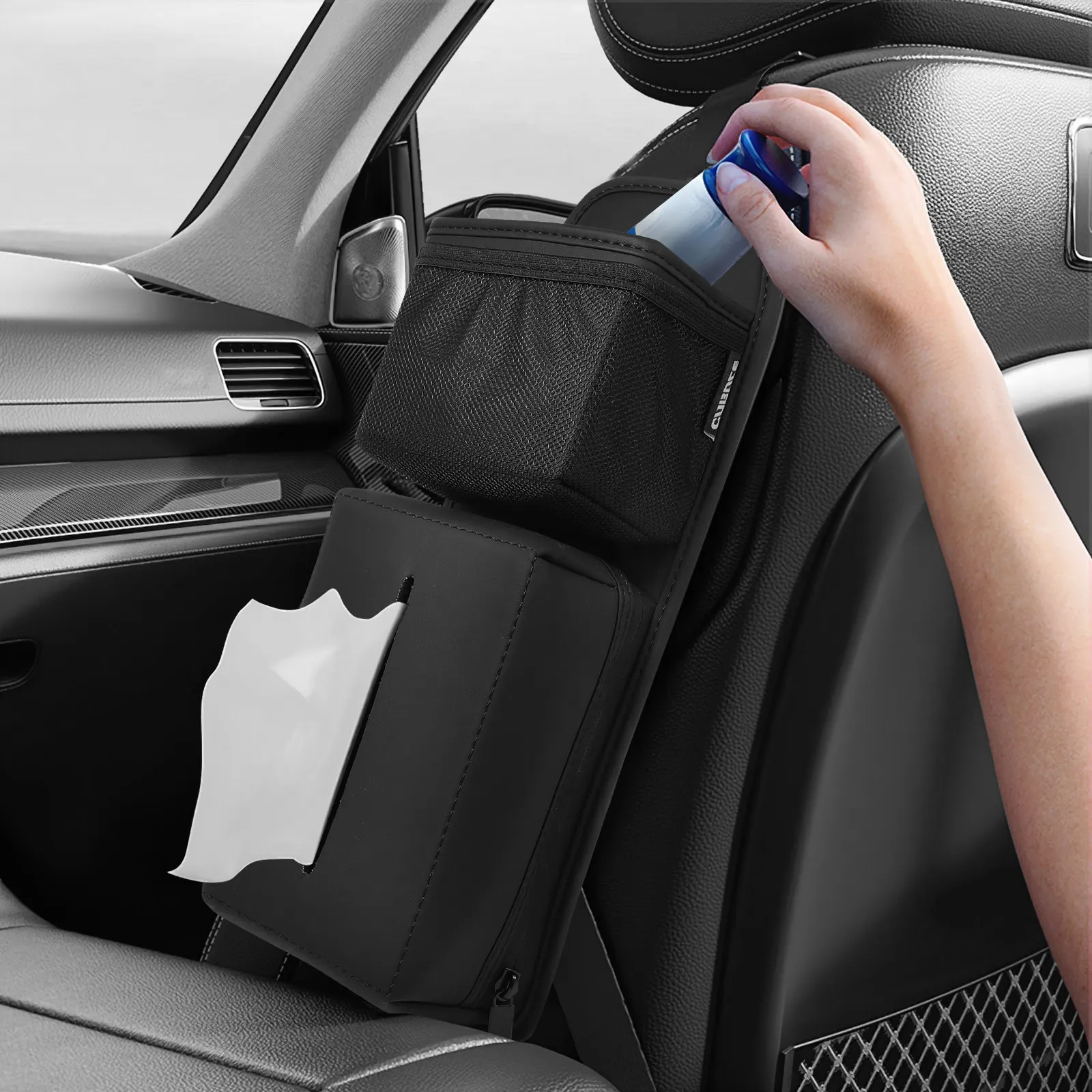 

Органайзер для сиденья, держатель для салфеток, автомобильный диспенсер для салфеток, боковое хранилище для переднего и заднего сидений, из ПУ-материала, аксессуары для интерьера автомобиля, для салфеток