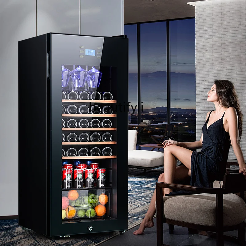 

Wine cabinet constant temperature refrigerator wine cabinet ice bar living room small tea fresh-keeping refrigerator