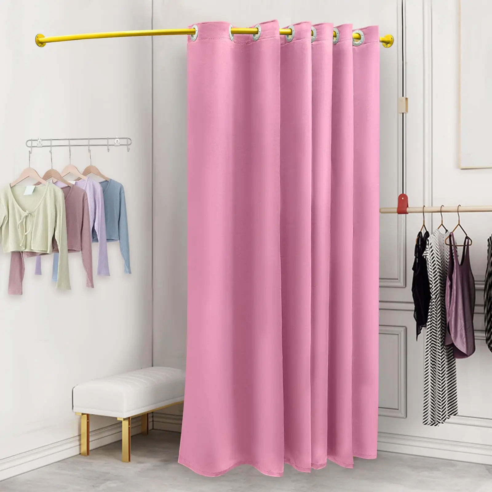 U-образная гардеробная, защита конфиденциальности, перегородка для раздевалки, примерочная и гардеробная для магазина одежды для бутика, перегородка для штор