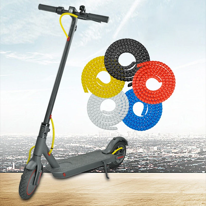 Cubiertas protectoras de línea de patinete eléctrico, enrollador espiral de Cable de 1M para patinete Xiaomi M365, Ninebot, Dualtron, Kugoo Zero 8, 10