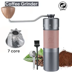 ICAFILAS Store Manual Coffee Grinder Capacity 30g Manual Adjustable Kitchen 7 CORE Steel Core Burr Send Cleaning Brush