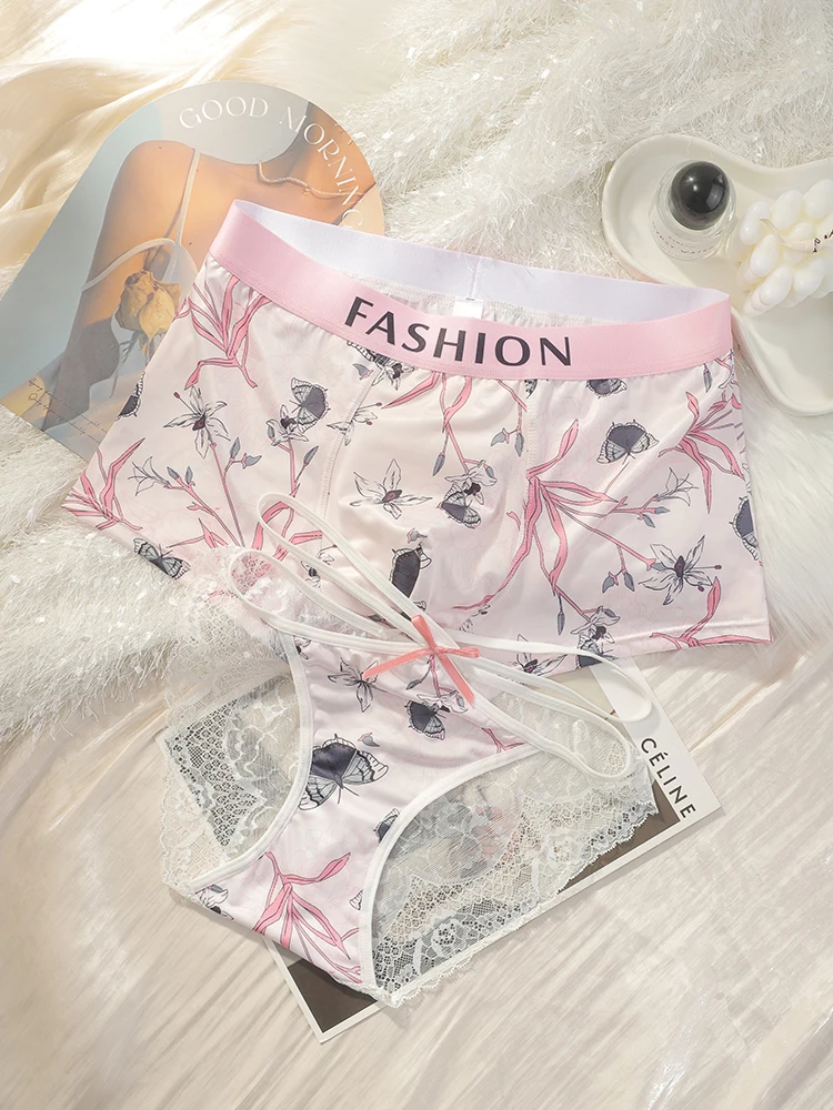 

Новинка 2025, нижнее белье для пар в стиле Лолиты, один мужской и один женский сексуальный комплект Pure Desire, милое кружевное нижнее белье для пар, романтический кружевной комплект