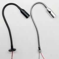 Universal 1W DC12V 24V LED CNC Machine Tool Light Flexible Gooseneck led Workshop Working Lamp Silver Black Industrial Spotlight