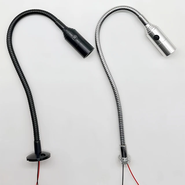 Uniwersalna lampa robocza LED 1W DC12V 24V CNC Elastyczna lampa robocza LED na gęsiej szyi Srebrny Czarny Reflektor przemysłowy