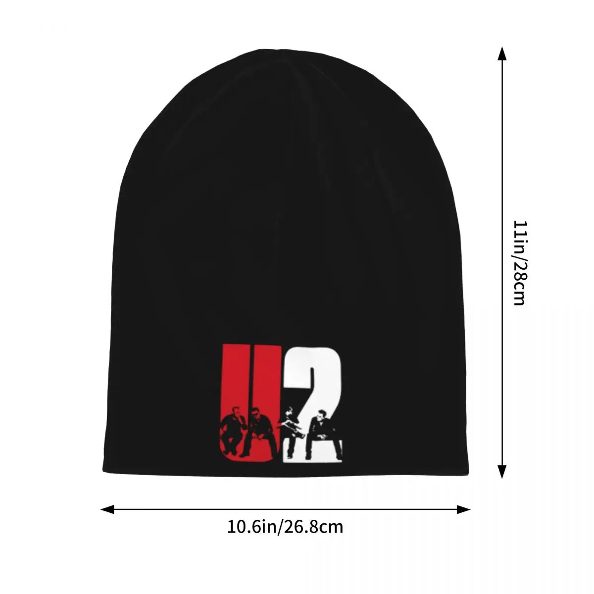 U2 Design Beanie Hats Irish Rock Band Hip Hop Caps Men Women Hippie Knitting Hat Winter Design Elastic Beanie Hats