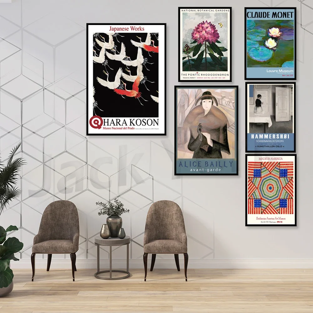 Ohara Koson Japanese Exhibition Nordic Posters And Prints Wall Art Canvas Painting Lotus Pictures For Living Room Home Decor
