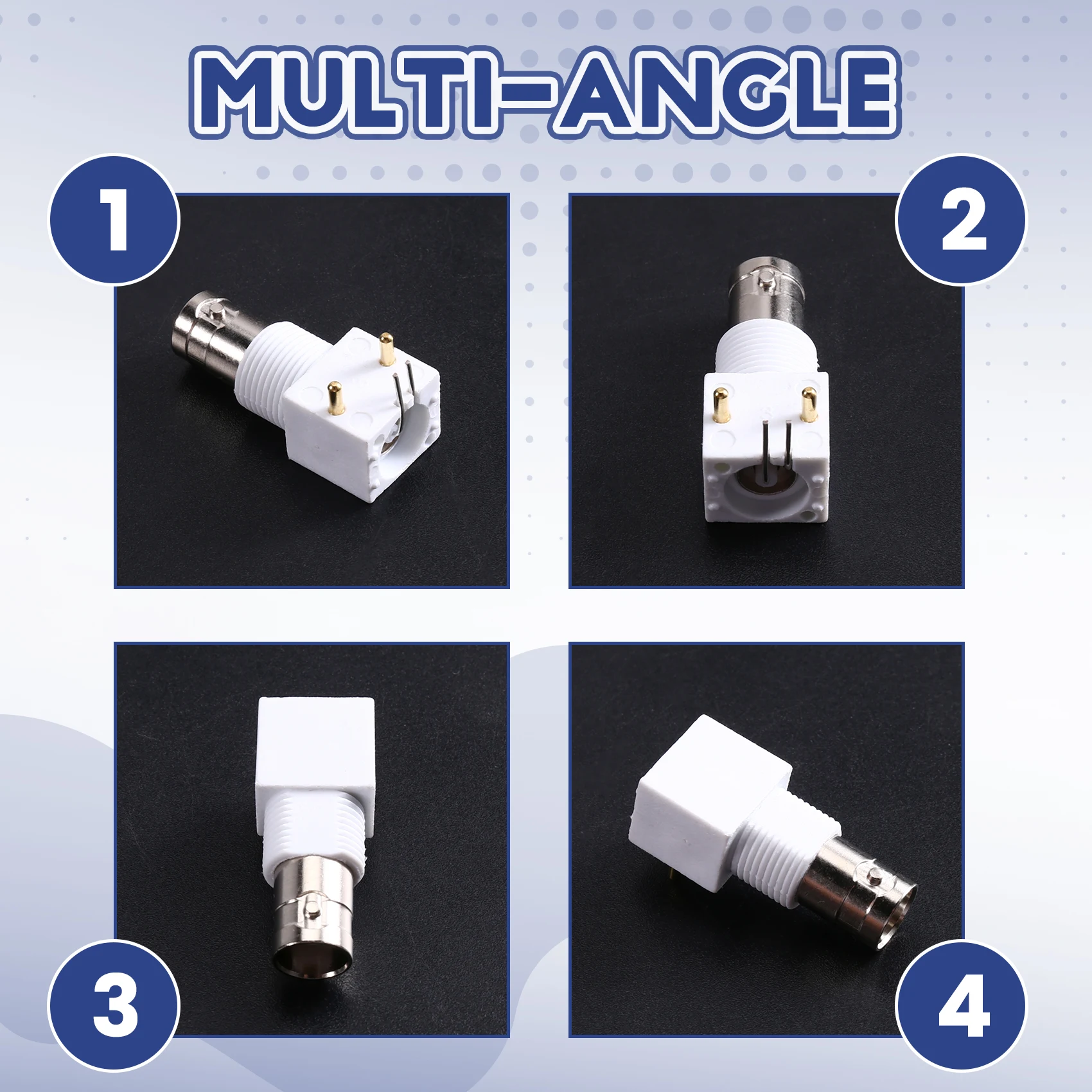 B63B-Commercial For Electronic Components 10Pcs BNC Right Angle Female Through Hole PCB Mount Bulkhead RF Coaxial Connector