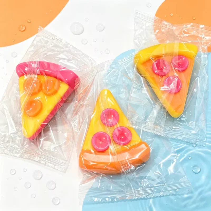 Pizza Shaped Bubble Press Desktop Ornament, Soft Silicone Hand Pinch Decor, Portable Table Layout Accessory For Office Daily Lei
