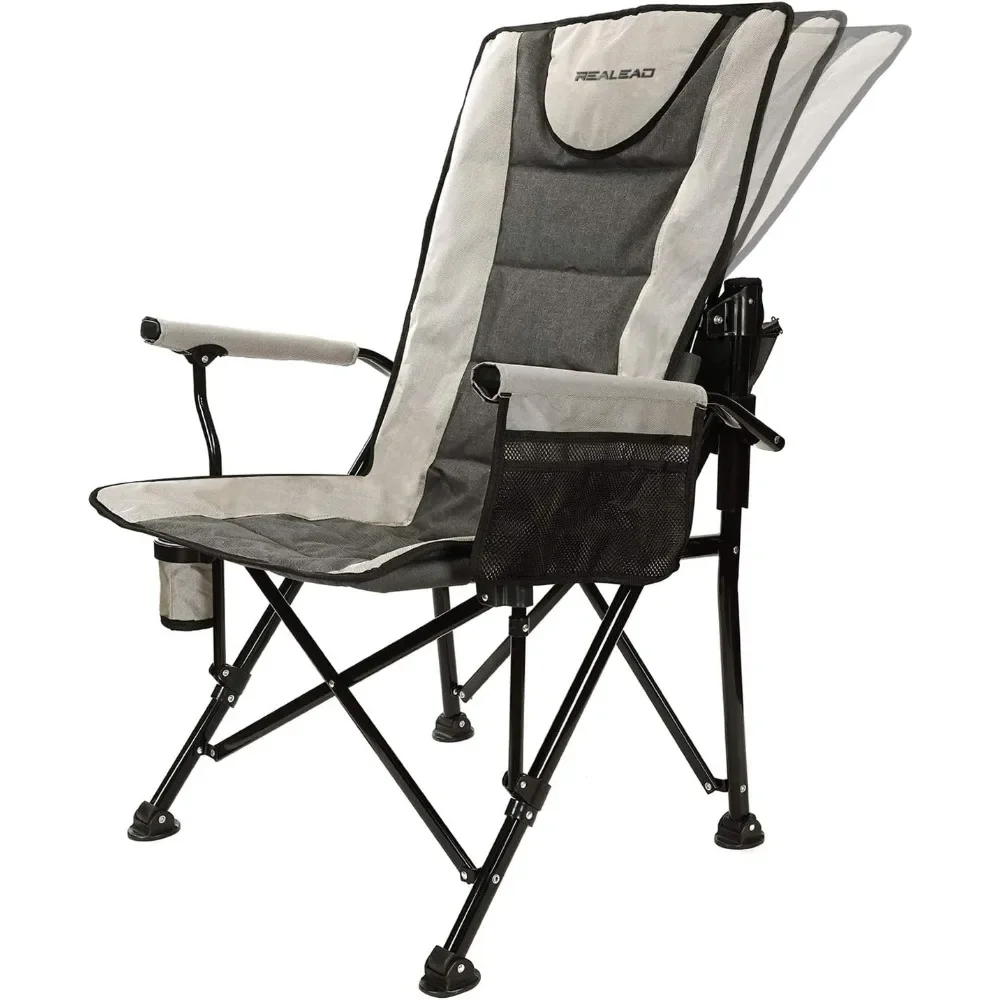 

High Back Camp Chair Beach Chair Heavy Duty Portable ravel Outdoor Seat with Cup Holder,Heavy Duty Supports 400 lbs