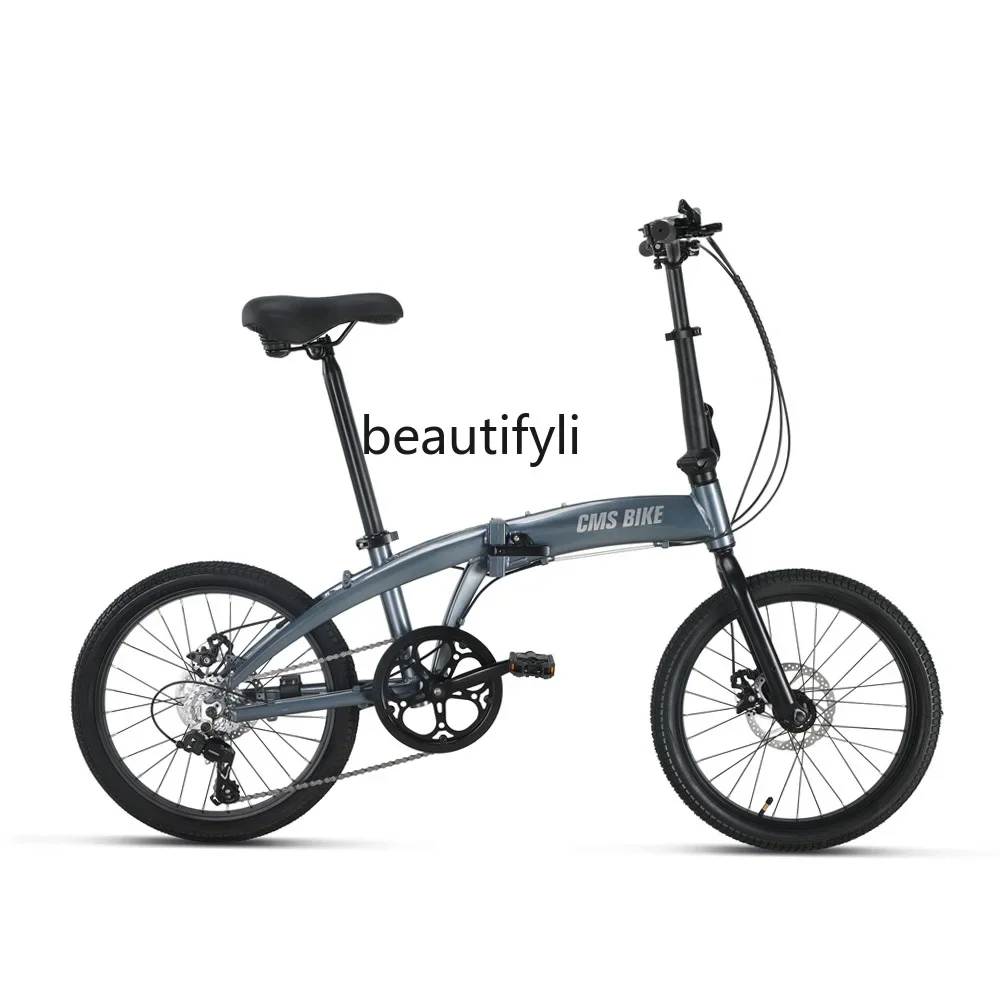 Aluminum Alloy Ultra-Light Portable Folding Bicycle 20-Inch Adult Men and Women Walking Speed Pedal Bicycle